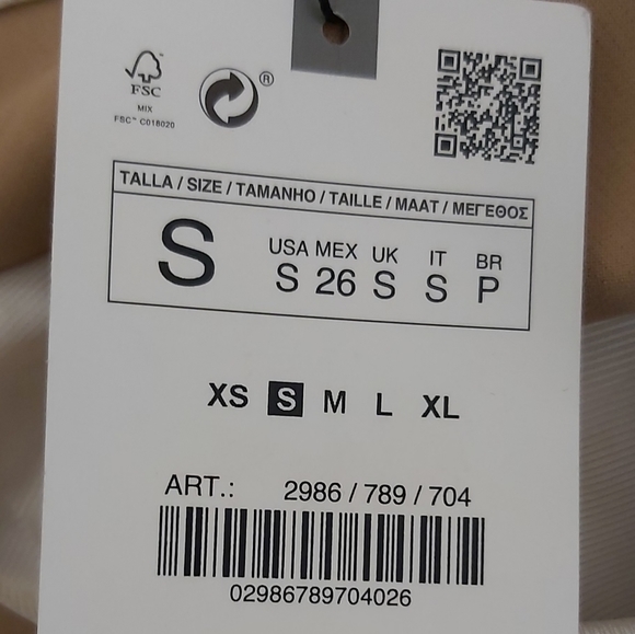 ZARA | Women's Buttoned Bermuda High Waist Shorts Taupe Brown Size 5 - Picture 5 of 7